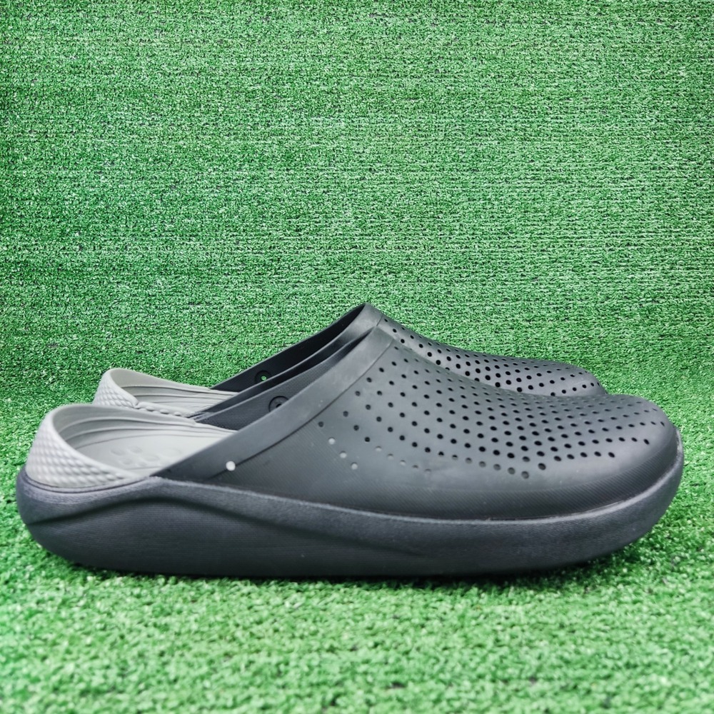Crocs Clogs Mens 13 Black LiteRide Clog Athletic Slip On Comfort Missing Straps